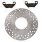 Solid Spare Rear Brake Rotor & Semi-Metallic Pads for Arctic Cat 1000 MudPro fits 2010-2017