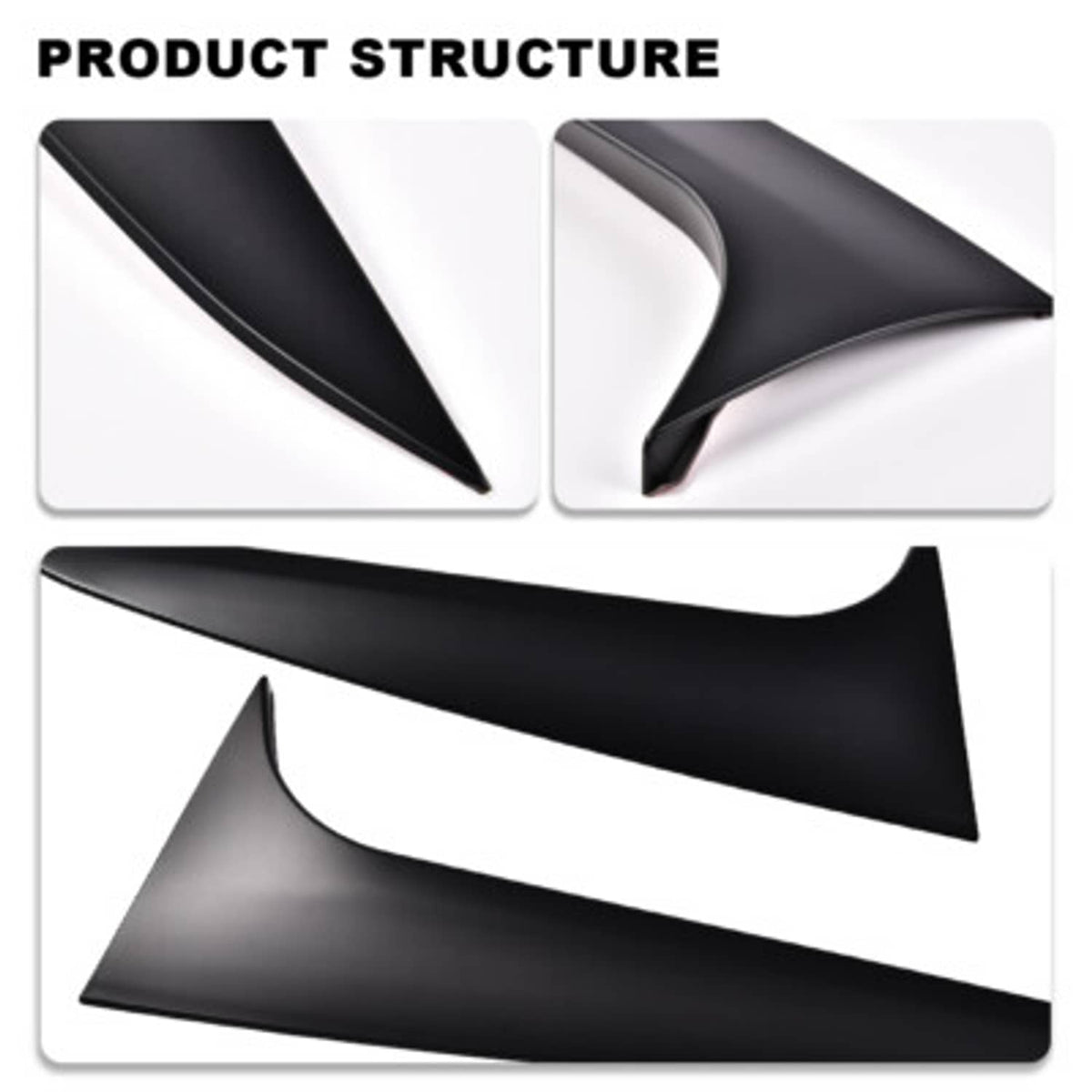 Solid Spare New Fit For BMW X4 G02 2019-2021 Rear Window Spoiler Side Wing Cover Matte Black