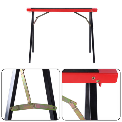 Solid Spare 2Pack Portable Heavy Duty Saw Horse 440 lbs Capacity Steel Folding Legs Sawhorse