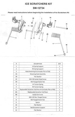 Solid Spare SPI Ice Scratchers for Ski-Doo Comparable to OEM# 860202330 & 860202947