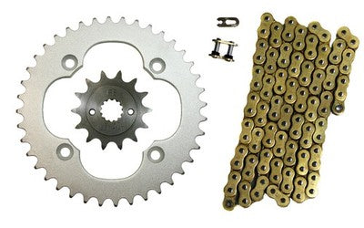 Solid Spare Gold 520x96 O-Ring Chain & 14/40 Sprockets for Suzuki Quadsport 400 2009-2014