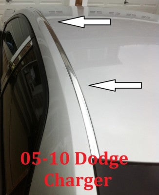 For 2005-2010 DODGE CHARGER CHROME ROOF TOP TRIM MOLDING KIT