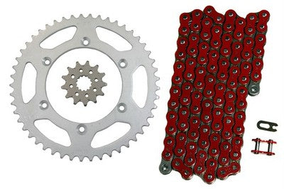 Solid Spare Red 520x114 Drive Chain & 13/49 Sprockets for Yamaha YZ450F 2007-2009 & 2014