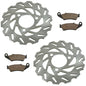 Solid Spare 2 Front Disc Brake Wave Rotors, Brake Pads for Honda TRX700XX Sportrax 2008-2009