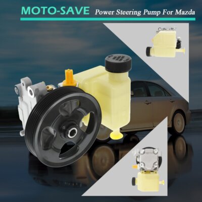 Solid Spare Power Steering Pump w/ Pulley w/ Reservoir GP9A32650A for Mazda 6 2006-2007 2.3L