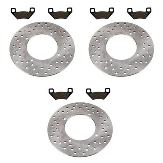 Solid Spare Front Rear Brake Rotors & Pads for Arctic Cat ATV 450 TRV EFI XC 2010 2011 2012