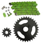 Solid Spare Green 520x60 O-Ring Chain & 12/32 Sprockets for Polaris RZR 170 fits 2009-2016