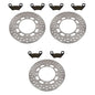 Solid Spare Front & Rear Brake Rotors & Semi-Metallic Pads for Arctic Cat 366 2008 2010-2011