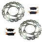 Solid Spare 2 Front Wave Disc Brake Rotors & Brake Pads for Yamaha Kodiak 700 2016-2023