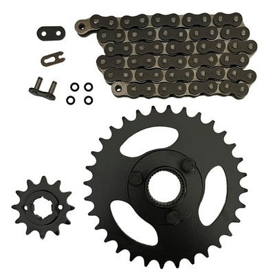 Solid Spare Black 520x60 O-Ring Chain & 12/32 Sprockets for Polaris RZR 170 fits 2009-2016