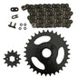 Solid Spare Black 520x60 O-Ring Chain & 12/32 Sprockets for Polaris RZR 170 fits 2009-2016