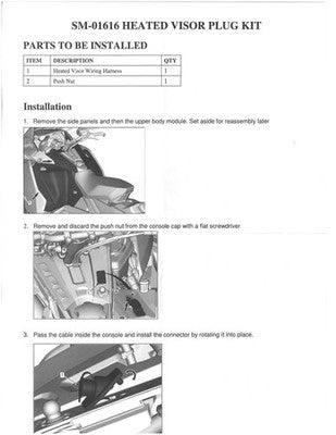 Solid Spare SPI Heated Visor Plug Kit Electric Shields for Ski-Doo Gen5 Replaces 860202338