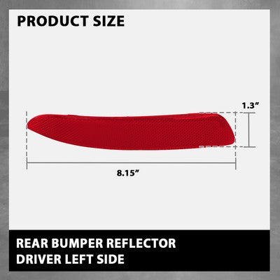 Solid Spare Fit For 2007-2013 BMW X5 E70 Left Driver Side Rear Bumper Reflector Light Red