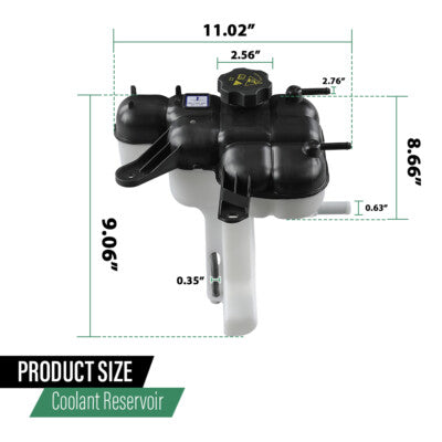Solid Spare Coolant Reservoir w/ Cap Fit For 2016-2022 Dodge Durango Jeep Grand Cherokee