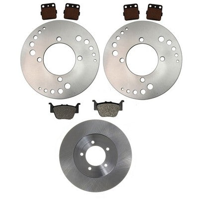 Front & Rear Brake Rotors Semi-Metallic Pads for Honda Rancher 420 IRS 2009-2014