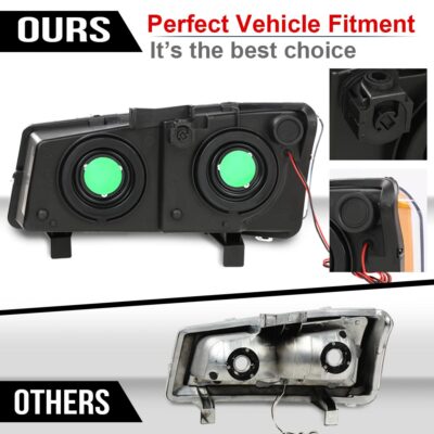 Solid Spare Fit For 03-06 Chevy Silverado LED DRL Headlights/Lamps + Signal Bumper Lamps