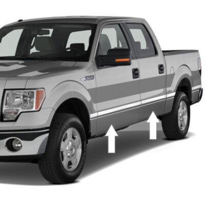 PLATINUM STYLE CHROME SIDE BODY DOOR TRIM MOLDING KIT For 2009-2014 FORD F-150