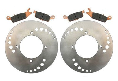 Solid Spare 2 Rear Disc Brake Rotors & Semi-Metallic Pads for Yamaha Grizzly 700 2007-2023