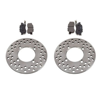 Solid Spare 2 Front Brake Rotors & Semi-Metallic Brake Pads for Honda Big Red 700 2009-2013