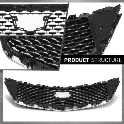 Solid Spare Fit For 2020-2023 Cadillac CT5 Front Bumper Upper Grille w/ Chrome Trim 84613162