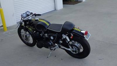 Black / Yellow 2" Vintage Motorcycle Rally Sticker Decal Set Yamaha Triumph
