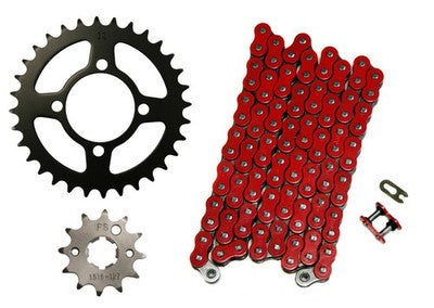 Solid Spare Red 520x74 Drive Chain & 12/32 Sprockets for Yamaha Breeze 125 1989-2004