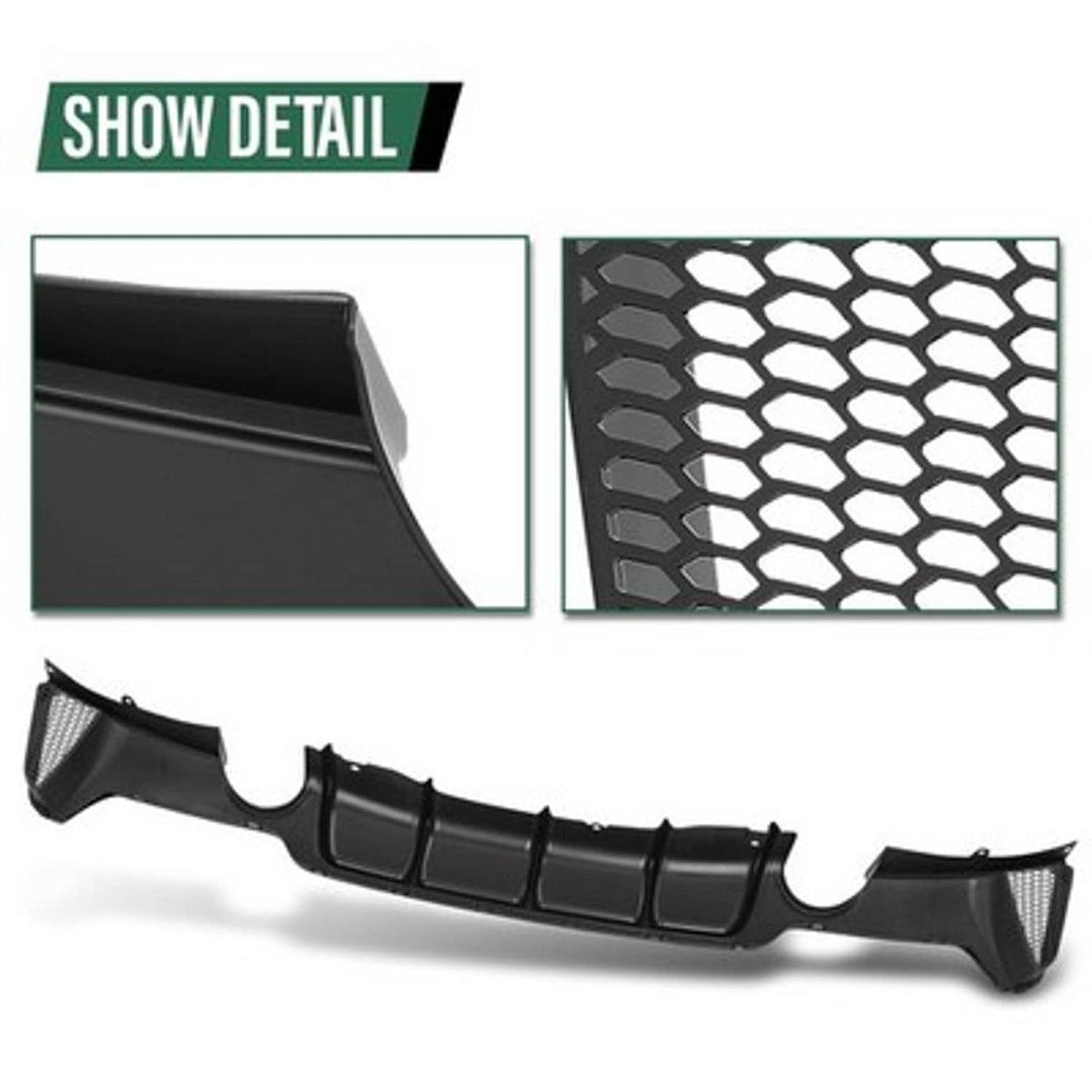 Solid Spare Rear Bumper Diffuser Gloss Black Fit For 14-20 BMW F32 F33 F36 4 Series M Sport