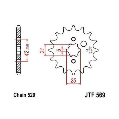 JT 13 Tooth Front Sprocket for Kawasaki fits 1987-2004 KX500 & 1987-1998 KX250