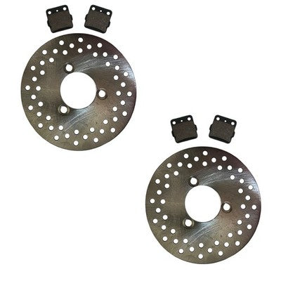 Solid Spare Front Disc Brake Rotors & Brake Pads for Honda TRX250EX TRX250X Sportrax 2001-14