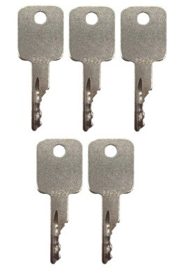 (5) Keys For Bobcat, Terex, Ditch-Witch, Genie, Grove, IR, JLG, Komatsu, IH D250