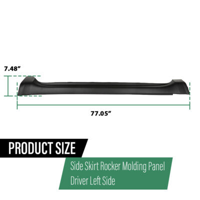 Solid Spare Side Skirt Rocker Molding Panel Left Black Fit For 11-20 Jeep Grand Cherokee