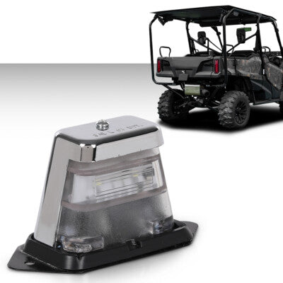 Solid Spare LED License Plate Light For Boat Trailer UTV ATV Chrome 12V DC Surface-Mount DOT