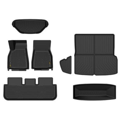 Solid Spare 3D Molded TPE Floor Mats Cargo Liner Fit For 2021-2024 Tesla Model S All Weather