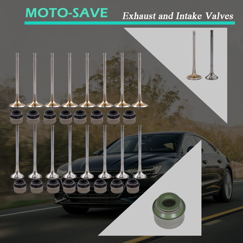 Solid Spare 16PCS Engine Intake Valves & Exhaust Valves Kit Fit for Audi VW 2.0T