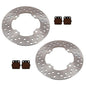 Solid Spare 2 Front Disc Brake Rotors & Semi-Metallic Brake Pads for Yamaha Grizzly 660 4x4