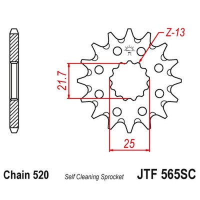 JT Sprockets 12 Tooth Front Steel Sprocket 12T for Kawasaki KX250 fits 1999-2007