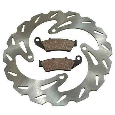 Solid Spare Front Wave Disc Brake Rotor & Brake Pads for Kawasaki KLX450R fits 2008-2019