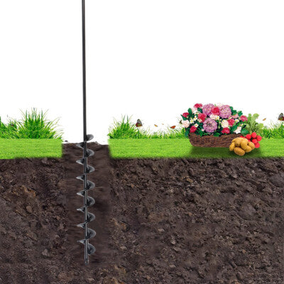 Solid Spare 32" X 2" Extended Length Garden Auger Drill Bit for Planting Bulb & Bedding Plan