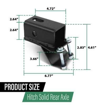Solid Spare Rear 2" Receiver Hitch Fit For 2005-2024 Honda Foreman TRX500 (Solid Axle Only)