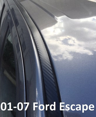 Solid Spare For 2001-2007 FORD ESCAPE BLACK CARBON FIBER ROOF TOP TRIM MOLDING KIT