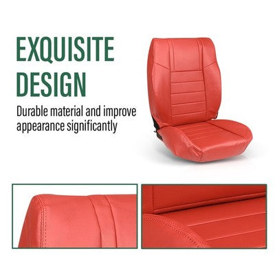 Solid Spare Fit For 2011-2014 Dodge Challenger SE SXT RT Full Set RED Seat Covers Replace