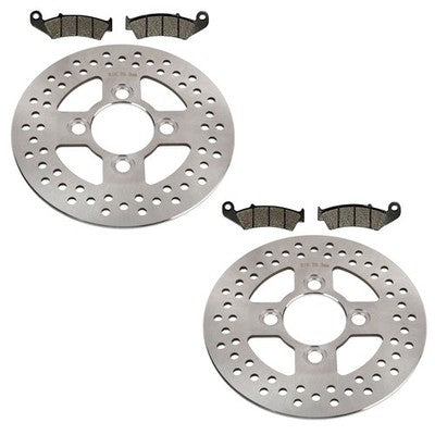 Solid Spare 2 Front Brake Rotors & Semi-Metallic Pads for Honda TRX250R FourTrax 1986-1987