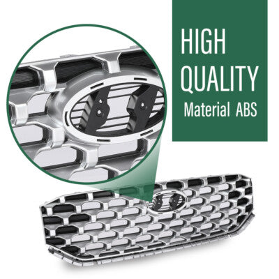 Solid Spare Fit For 2021-2022 Hyundai Santa Fe Front Upper Grille Assembly Chrome 86350S1600