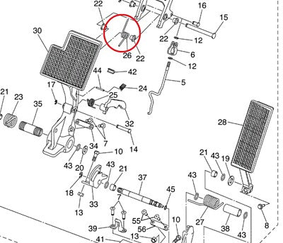Hill Brake Pedal Return Spring For Yamaha G29 YDRA / YDRE # JW1-F7216-00-00