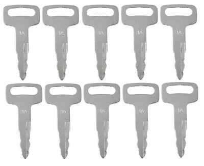 Solid Spare (10) Ignition Keys For Nissan Forklift Heavy Equipment NEW # 1A, KEY00-GB01A