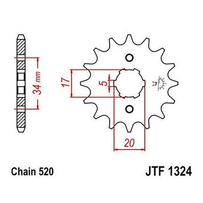 JT Sprockets 12 Tooth Front Sprocket for Honda FourTrax 200 2x4 TRX200D Type II