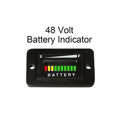48 Volt EZGO Club Car Yamaha Golf Cart Battery Indicator Meter Gauge Rectangle