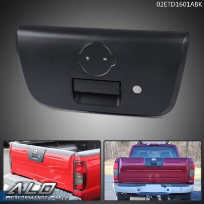 Solid Spare Tailgate Rear Handle W/ Bezel & Keyhole Textured Black Fit For 01-04 Frontier