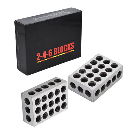 Solid Spare 1 Matched Pair 2-4-6 Blocks 23 Holes .0002" Machinist Precision 246 Jig