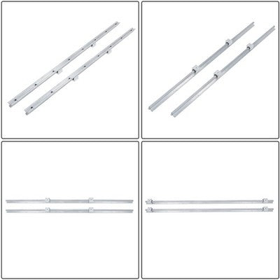Solid Spare 2Pcs SBR20-1500mm Linear Shaft Rail W/ 4Pcs SBR20UU Square Type Bearings Block